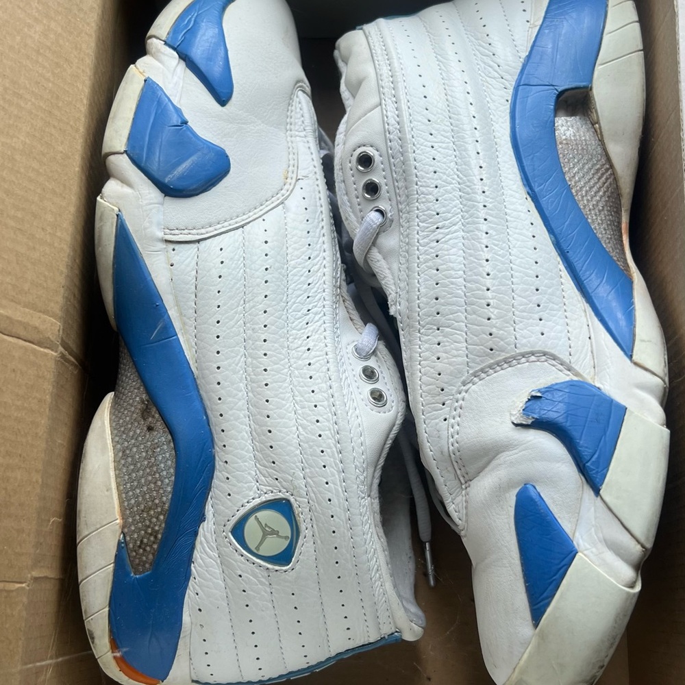 Jordan Air 14 Retro Low - White and Blue Sneakers